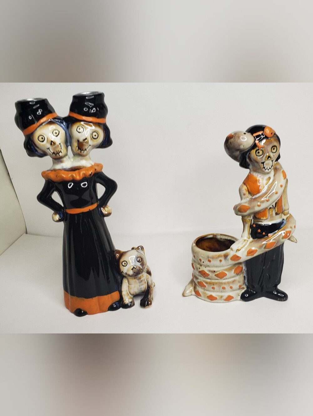 Yankee Candle: Halloween BONEY BUNCH - Snake Charmer & Witch Twins Holders Set
